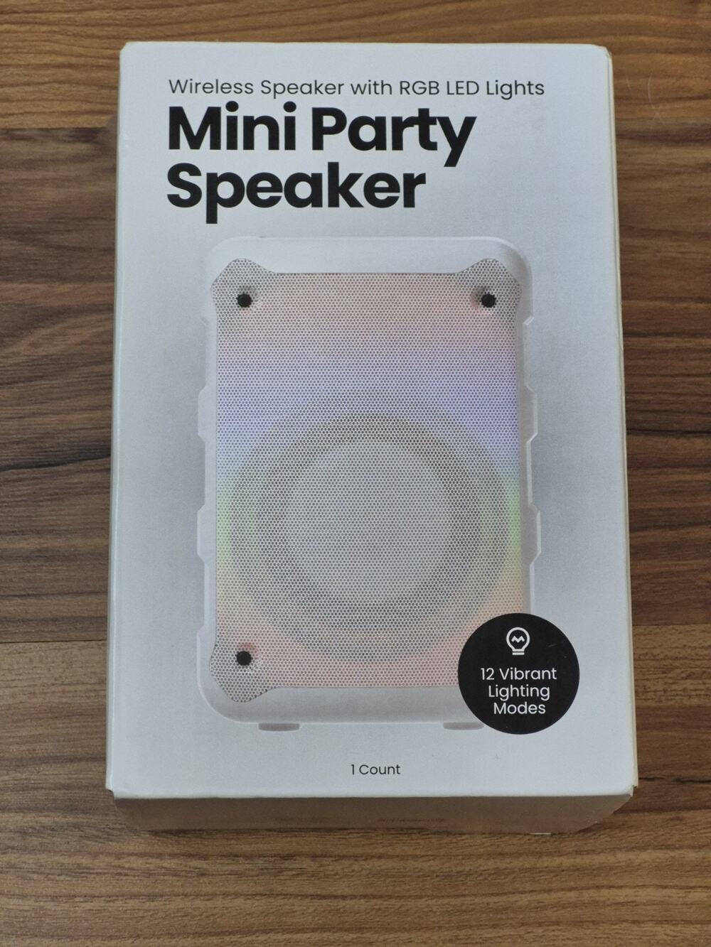 GEMS Portable Party Speaker Wireless USB-C Light Up 12 Modes White S33